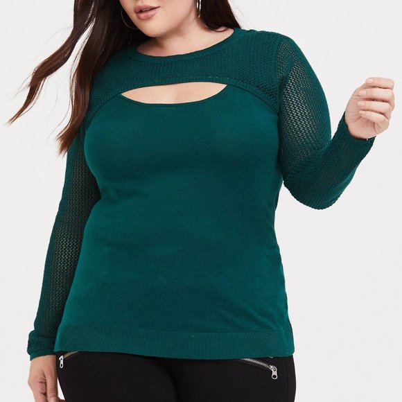 Torrid Green Sweater - Picture 2 of 8